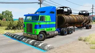 Cars and Truck vs Speed Bumps SPECIAL #121 | BeamNG Drive | TrucksVs