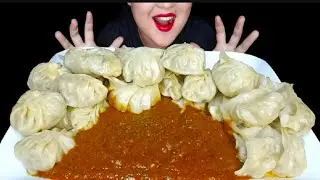 PORK MOMO EATING CHALLENGE 😋 WITH SPICY CHATNI 🥵||EATING SHOW || MUKBANG ||