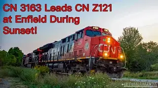 CN 3163 Leads CN Z121 Flies Through the Sunset at Enfield, NS.