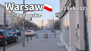 Winter Walk Warsaw Puławska Poland - February 2025 | Walking Tour
