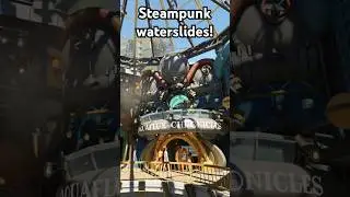 Aquaflux Chronicles Steampunk Waterslides! #planetcoaster2 #waterslide #themepark #gaming