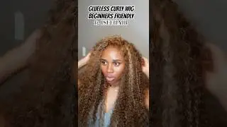Glueless curly wig for friendly beginners ft. ISEEHAIR #wigs #iseehairwig #iseehair #gluelesswig