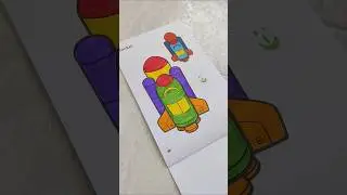Super easy drawing and coloring Rocket 🚀 #ytshorts #shorts