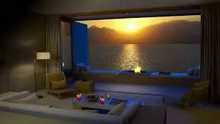 Cozy Ambience Delux Fireplace, Beautiful Sea View With Sunset, Relaxing Piano Music