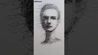 Fast and Easy Scribble Drawing #portrait #drawing #scribbles #sketch #fastsketch #shorts