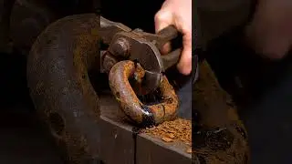 Thick Rusted Iron Link Mount 🤯 Slowly Cut in Half With Pure Industrial ASMR