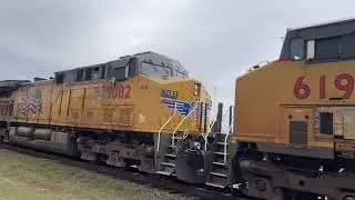 Union Pacific 5762 C44ACM Leads Manifest Through Downtown Navasota TX - 1/13/26