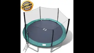 TRAMPOLINE Happy Trampoline - Galactic Xtreme Gymnastic Round Trampoline with Safety Net Enclosure