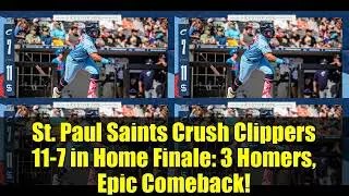 St. Paul Saints Crush Clippers 11-7 in Home Finale: 3 Homers, Epic Comeback!