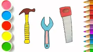 How to draw Mechanical Tools | Drawing and Coloring Mechanical Tools for kids & Toddlers