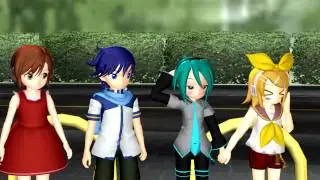 MMD ♥Mikuxlen MikuoxRin MeikoxKaito El parque mudo..♥