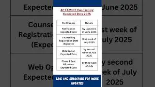 AP EAMCET 2025 Counselling Date 📅 | Expected Schedule & Process! #apeamcet2025 #shorts