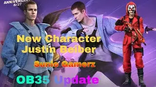 New Character in Free Fire||Justin Beiber||OB35 Update||Month Aug #freefire #suniogamerz #character