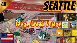 🇺🇸 [4K]🎅🌊🎄MAGICAL Seattle Christmas Walk 2024🎄|Silent Tour to Gingerbread Village | @MrBeeTours