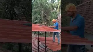welding sheet roofing work For stair | #shorts | #youtube | #ytshorts | #trending | #knowledge |