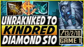 LEVEL 2 CHEESE KINDRED AUTO WINS EARLY GAME? S10 KINDRED JG UNRANKED TO DIAMOND! - LEAGUE OF LEGENDS