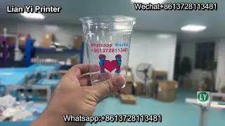 Plastic cup 3 color auto printing machine milk tea cup logo multiple color printinting machine