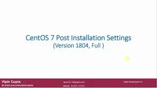 Centos 7 full post installation settings