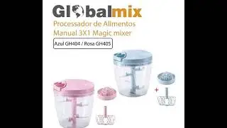 Processador Manual De Alimentos 3 em1 Globalmix Magic Mixer
