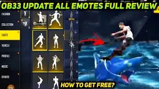 FREE FIRE OB33 UPDATE NEW EMOTES | FREE FIRE NEW EVENT | FREE FIRE OB33 UPDATE | FF NEW EMOTE REVIEW