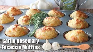 How to Make Delicious Garlic Rosemary Focaccia Muffins #cookingvideo #recipevideo