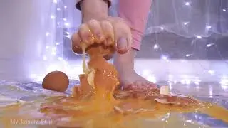 Crushing Raw Eggs With My Natural Toes (No Polish) ASMR SOUNDS!