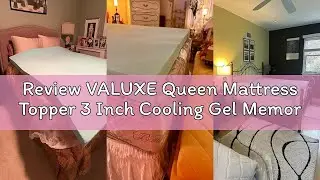 Review VALUXE Queen Mattress Topper 3 Inch Cooling Gel Memory Foam, CertiPUR-US Certified Topper & P