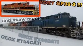 (Part 2) of Dec 2 railfanning. GECX !! RDRY GP38-2 !!! and many more!