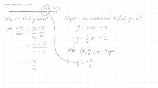 Find Equation of line joining two points