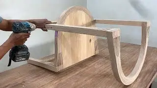 Creative Woodworking Magic - Unique Chair Design with Stunning Curves! ✨