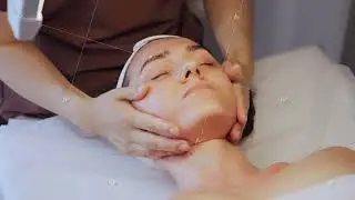 Calming facial massage promoting skin hydration, Professional facial treatment encouraging