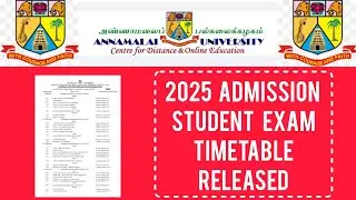 Annamalai University Distance Education 2025 Student Exam Timetable #annamalaiuniversity #trending