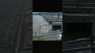 Boat Slip Stabilizer Being Pushed Into Position #boat #docks #marina #boatslip