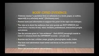 Writing a Body Paragraph with Cited Evidence