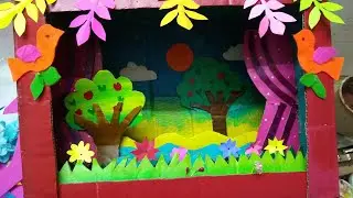 how to make a puppet theater background.... craft for kids