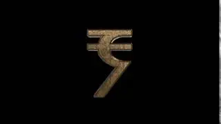 Ultra HD 3D Raa Indian currency symbol loop royalty free stock footage. copyrights free