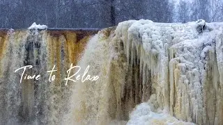Jägala Falls in Winter ❄️ | 1 Hour of Snow, Ice and Northern Sounds