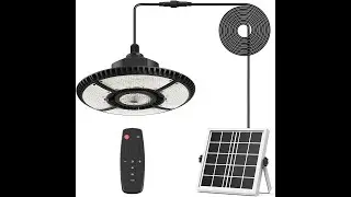 ICOFRU Remote Control 136LED Indoor Outdoor Solar Pendant Light