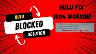 HULU Login Blocked Error | FIX #Hulu #Hulucheap #hulublocked