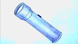 How to draw a torch light | How to draw a flash light  | Drawing tutorial