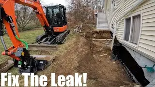Sealing a Leaking Foundation. KX033 with Steelwrist X04 Tiltrotator!