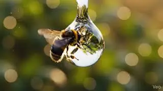 Bee's slow motion raindrop I