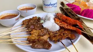 Mouth-Watering BBQ Satay Skewers in Singapore's Most Beautiful Hawker Centre