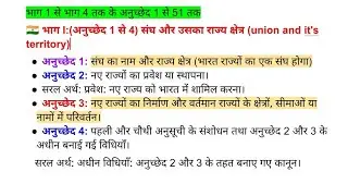 Indian Polity Articles 1–51 | संविधान के सबसे Important Articles | SSC Exams