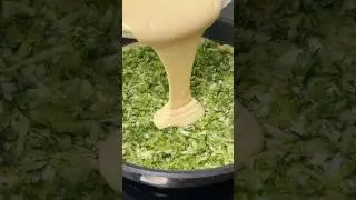 Пирог с капустой на сковороде! Быстрое заливное тесто &mdash; без духовки! #cooking #food #recipe #shorts