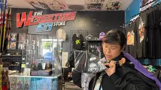 Picking out out Wrestlemania shirts at the one and only Wrestling Guy Store #wrestlemania #wrestling