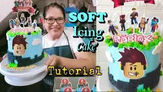ROBLOX THEMED CAKE || SOFT ICING || FOR BEGINNERS