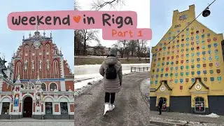 Exploring RIGA, Latvia! It's SO quiet? Snowboots, Walking Old Town & views from the TOP of a Church!