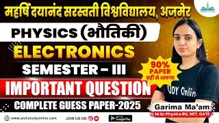 MDSU Ajmer | BSc 3rd Sem Physics Important Questions 2025-26 | Exam special