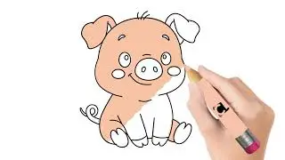 Cute Pig Drawing Tutorial for Kids | Easy Step by Step 🐷🎨
